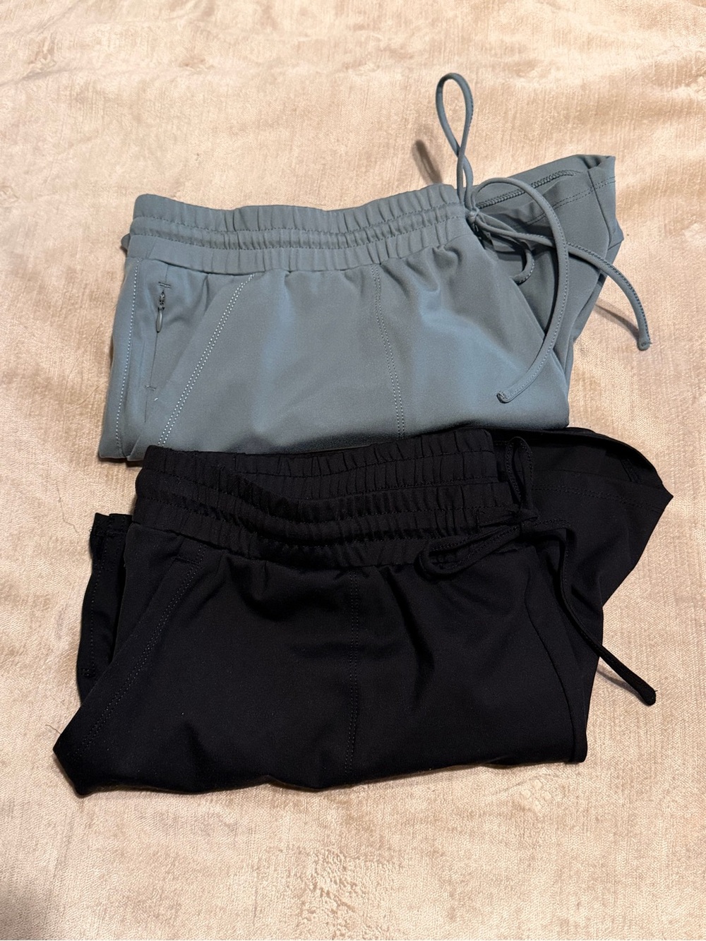 Cynthia Rowley Athletic Shorts Duo - Black & Slate Blue